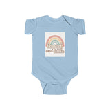 Rainbow Loved and Little Baby Bodysuit, Cute Infant Onesie, Baby Shower Outfit Printify