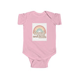 Rainbow Loved and Little Baby Bodysuit, Cute Infant Onesie, Baby Shower Outfit Printify