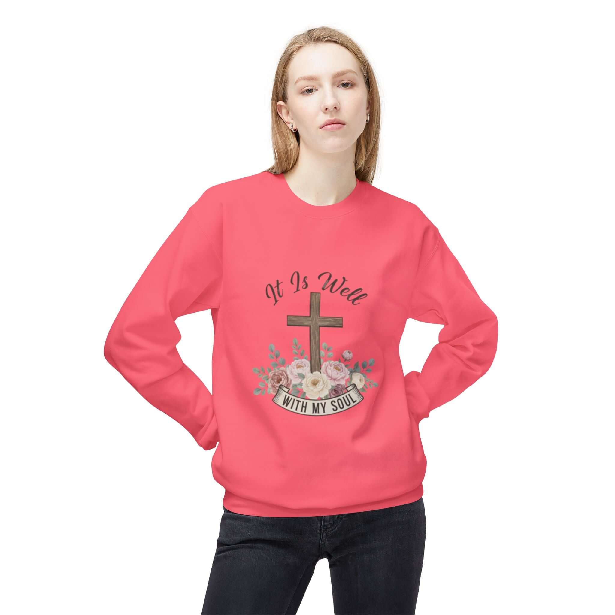 christian sweatshirt Pink  Easter Christian Crewneck
