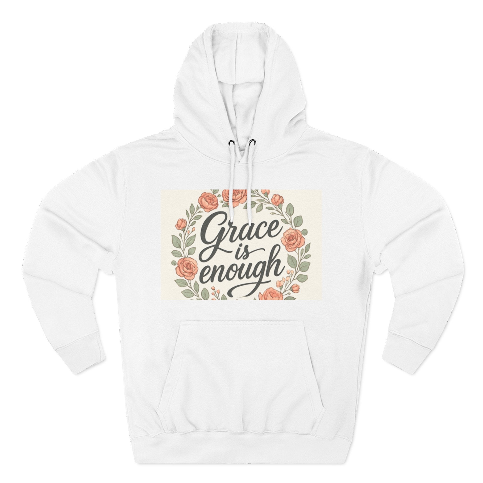 christian gifts Grace is Enough Floral Hoodie white