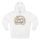 Grace is Enough Floral Hoodie, Cozy Gift for Mom, Faith-Based Clothing Printify