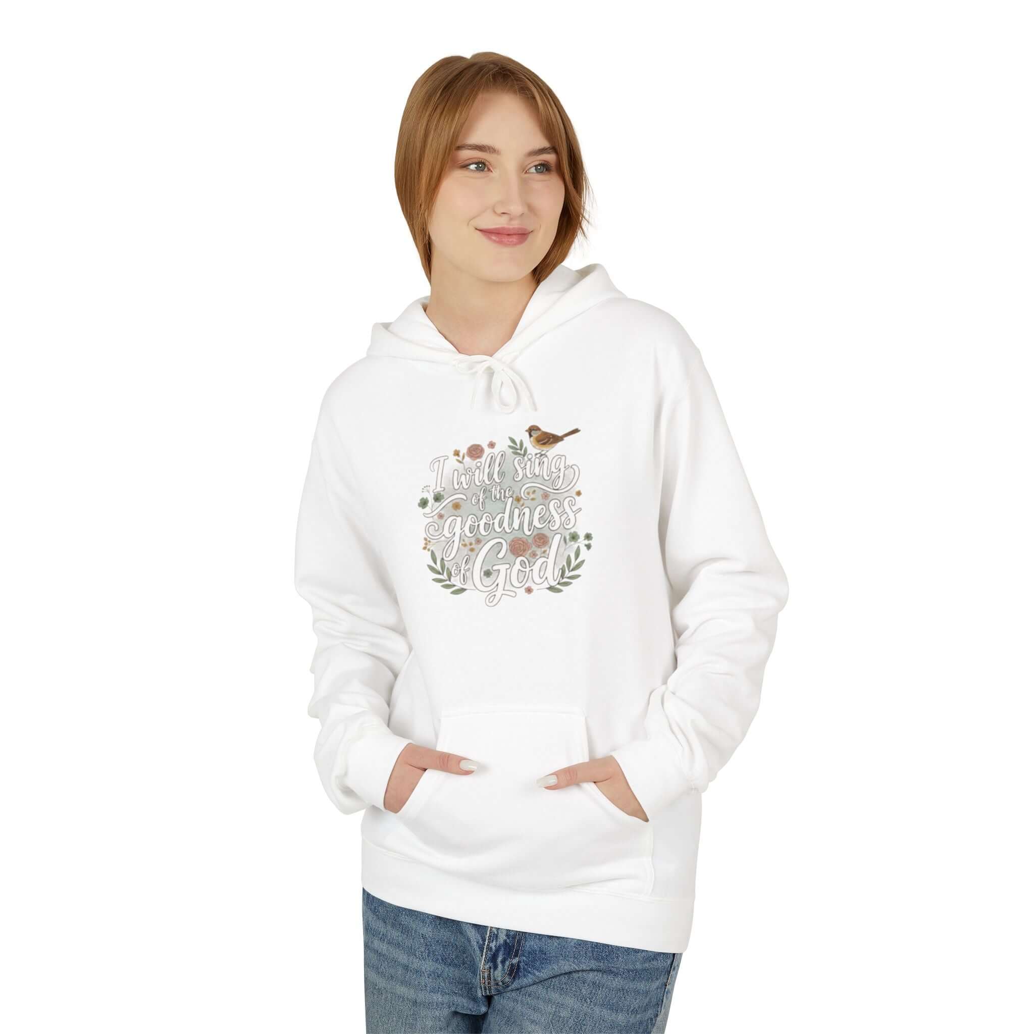 Infant apparel God white Hoodie  Faith-Inspired Midweight Fleece Hoodie