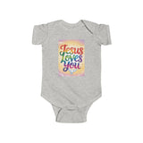 Jesus Loves You Infant Bodysuit, Baby Bodysuit, Cute Onesie Printify