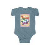 Jesus Loves You Infant Bodysuit, Baby Bodysuit, Cute Onesie Printify