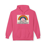 Faith Covenant Rainbow Hoodie — Retro Inspirational Christian Pullover