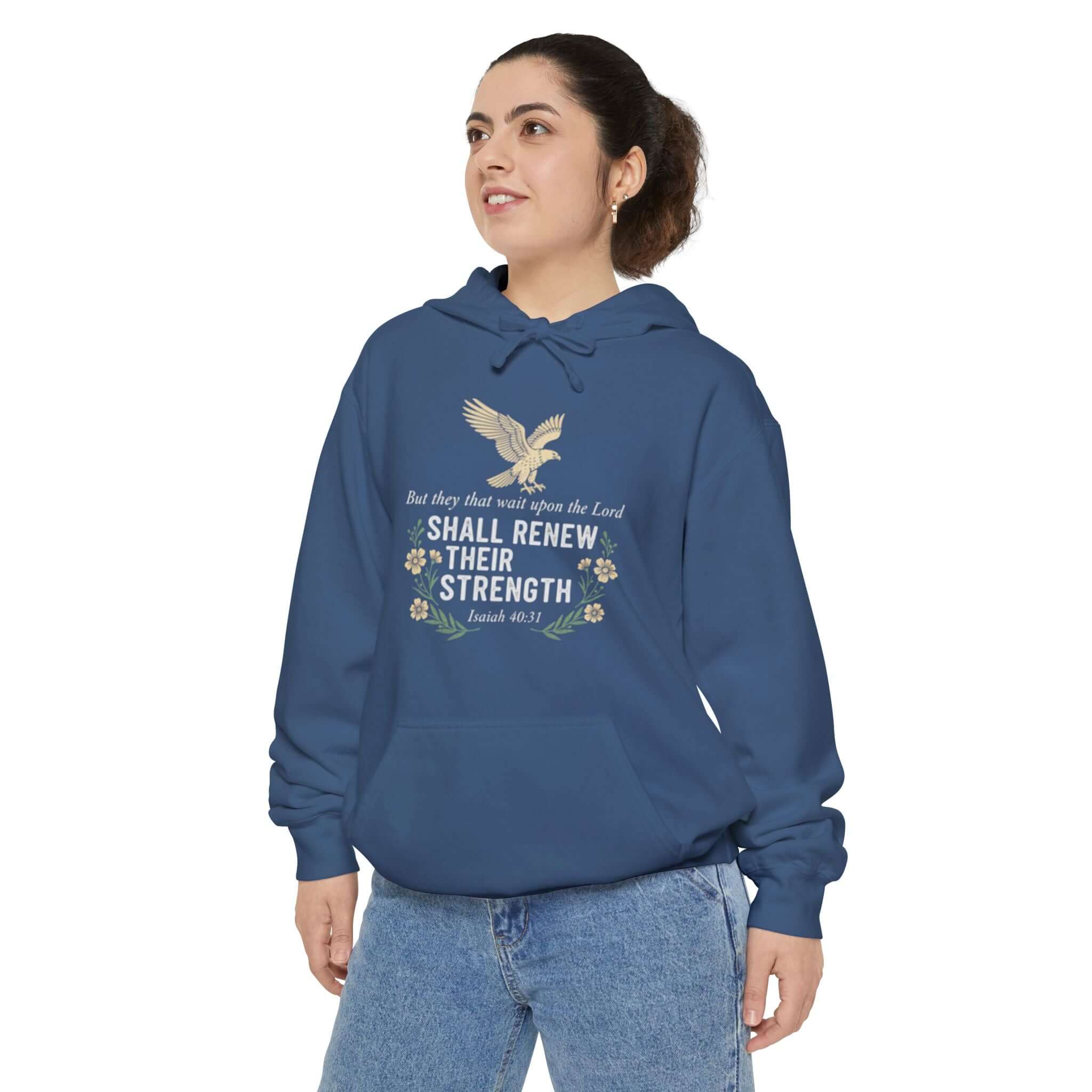 Infant apparel Hoodie blue Isaiah 40:31 Faith Hoodie