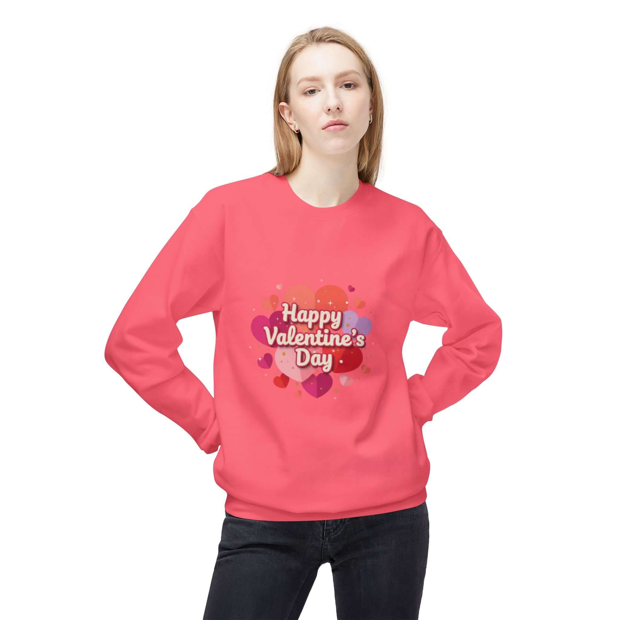christian sweatshirt  — "Happy Valentine's Day" Graphic Printify