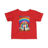 Rainbow Cross Infant Tee, Christian baby shirt