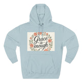 Grace is Enough Floral Hoodie, Cozy Gift for Mom, Faith-Based Clothing Printify