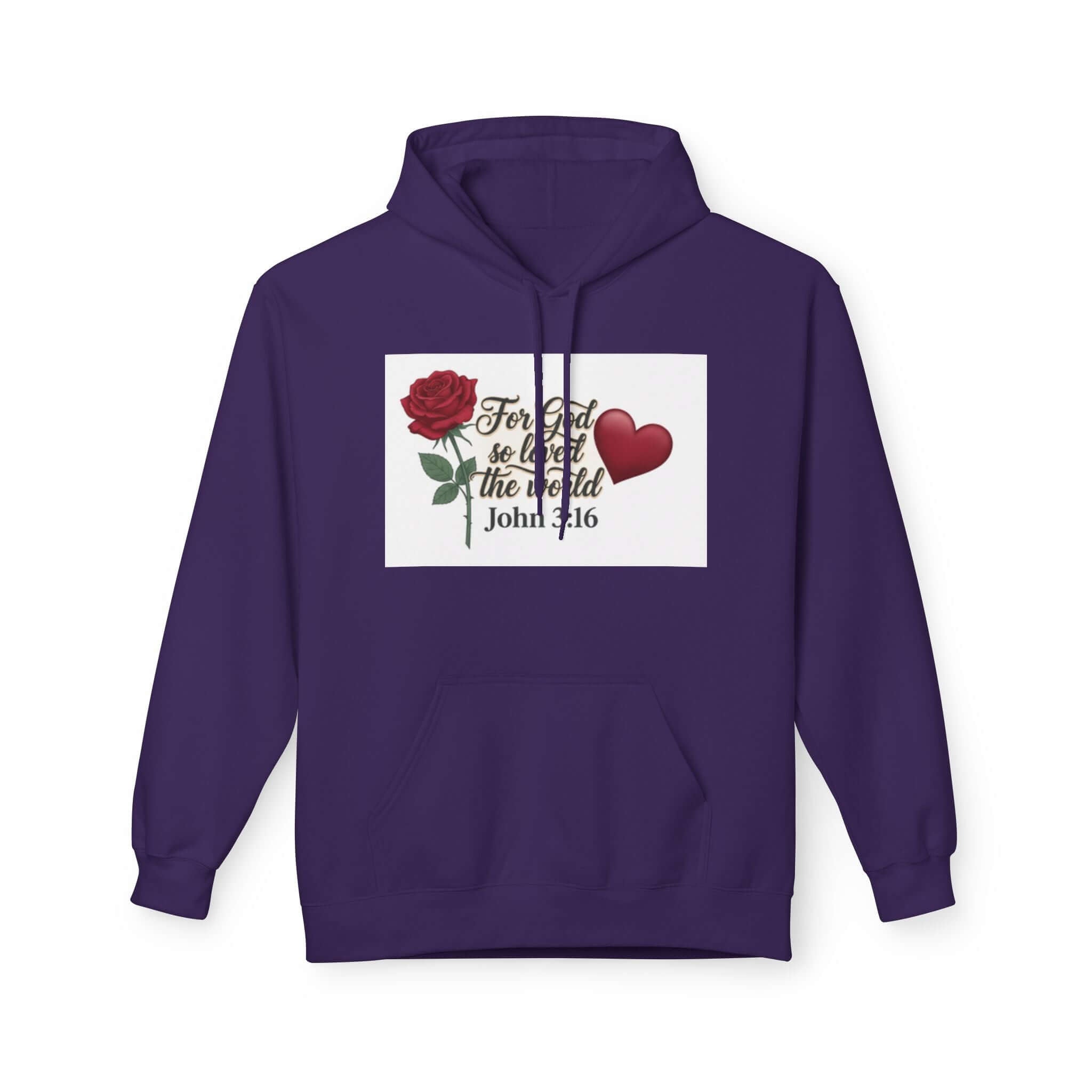 Christian sweatshirt purple Loved The World Hoodie — John 3:16 Faith Hoodie