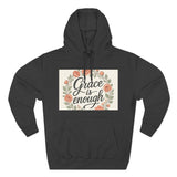 Grace is Enough Floral Hoodie, Cozy Gift for Mom, Faith-Based Clothing Printify