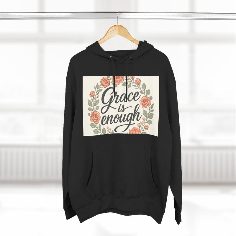 Grace is Enough Floral Hoodie, Cozy Gift for Mom, Faith-Based Clothing