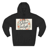Grace is Enough Floral Hoodie, Cozy Gift for Mom, Faith-Based Clothing Printify
