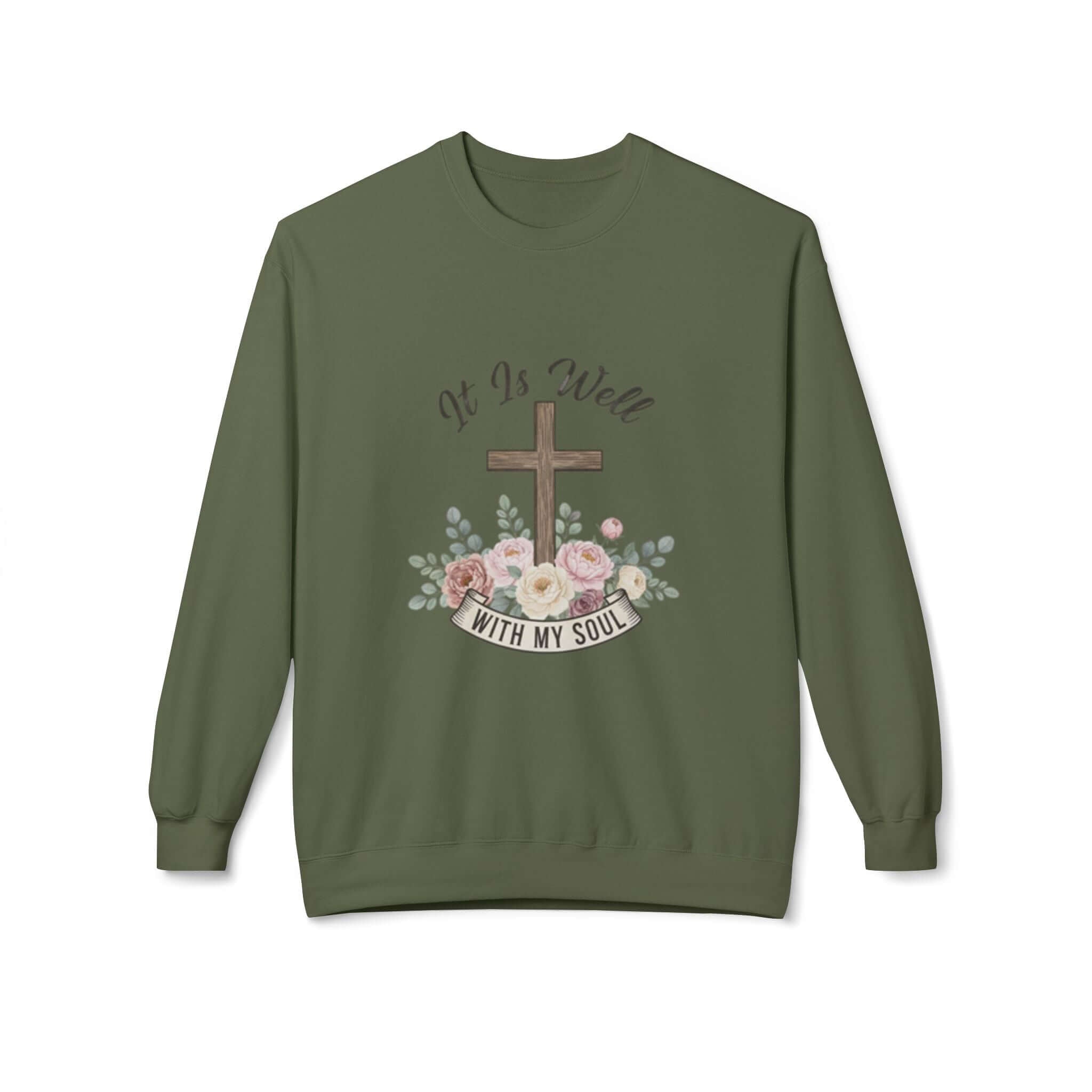 christian sweatshirt Green Easter Christian Crewneck