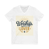 Worship Lover Tee, V Neck Shirt, Praise and Worship Printify