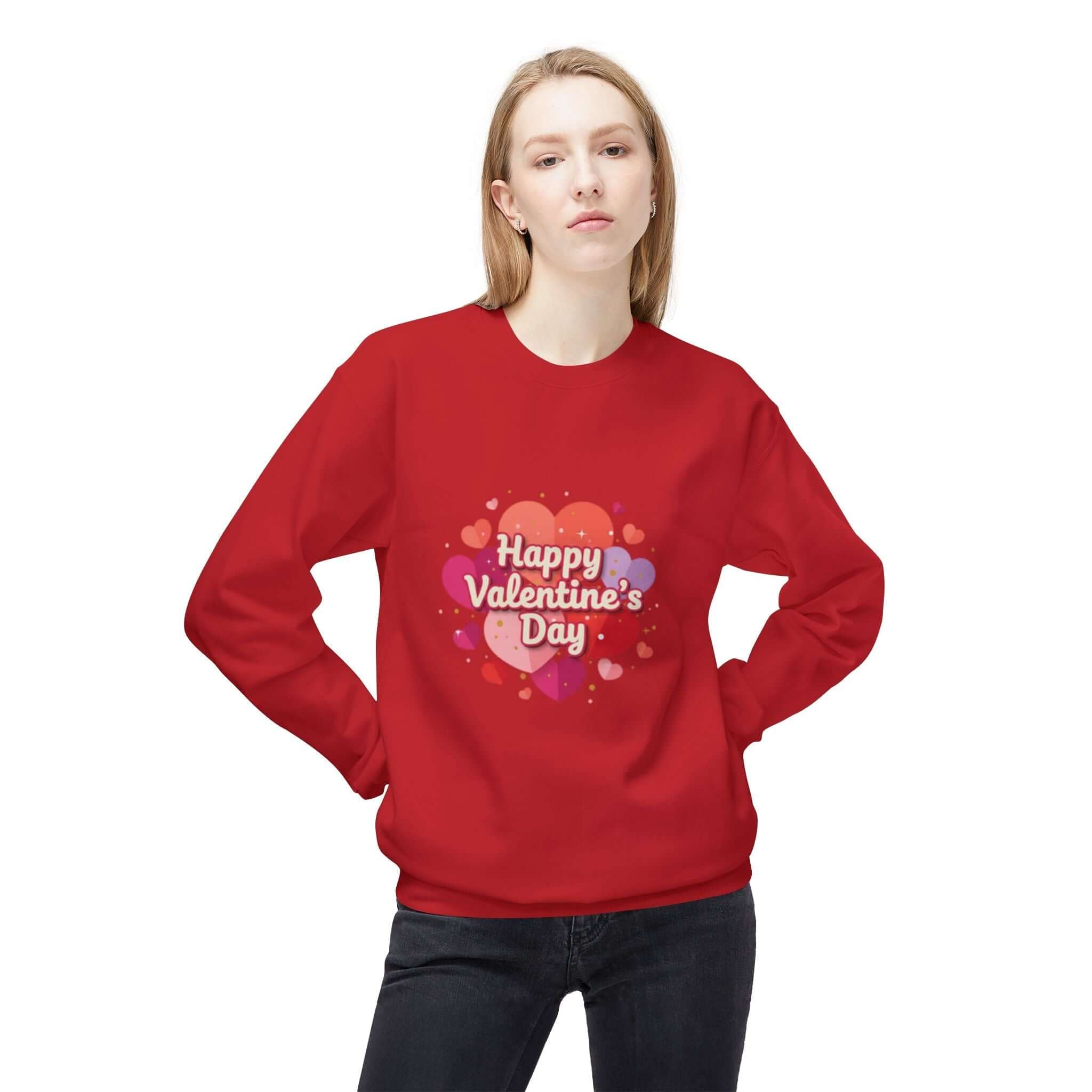 christian sweatshirt  — "Happy Valentine's Day" Graphic Printify