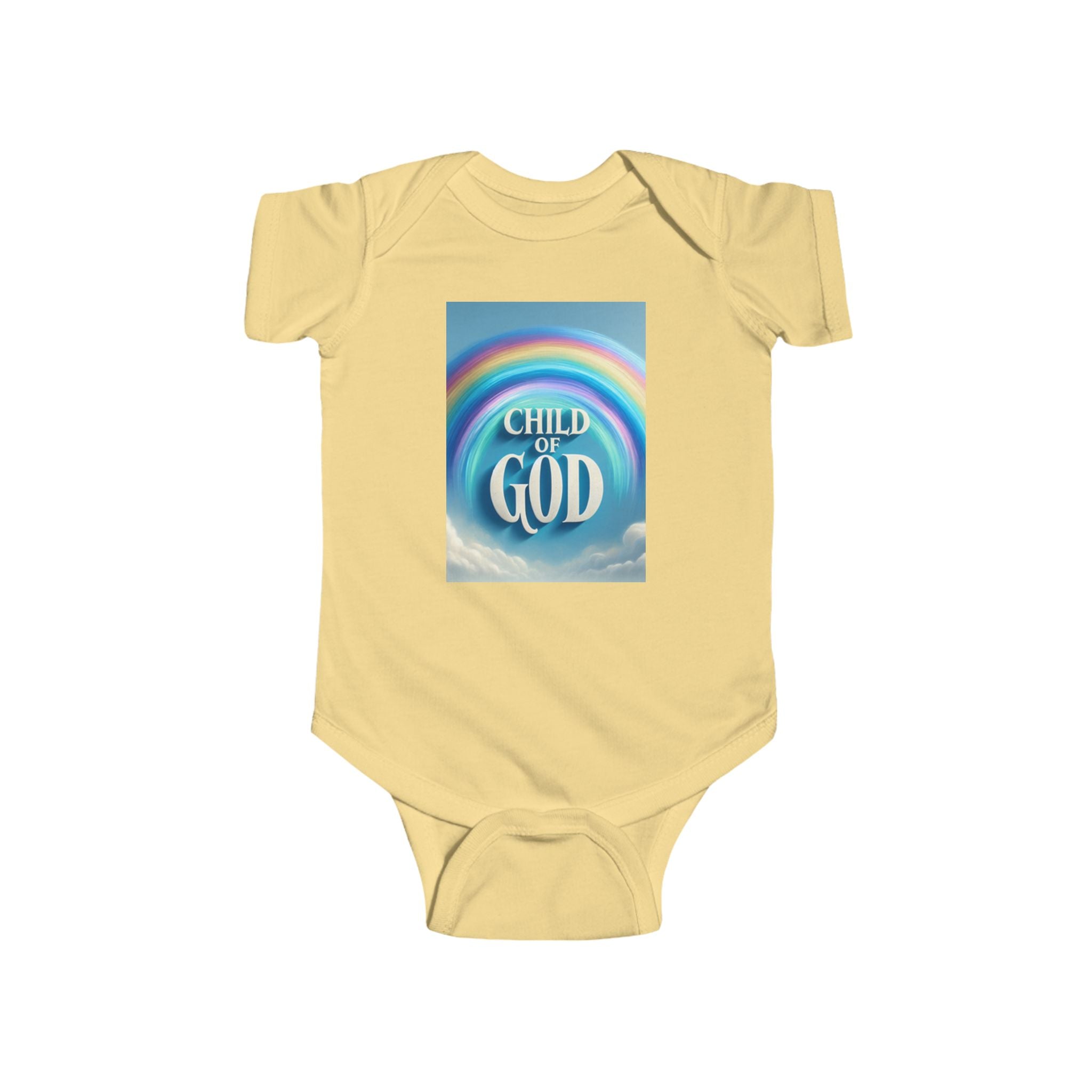 Rainbow Child of God Infant Bodysuit, Cute Baby Outfit, Christian Baby Wear