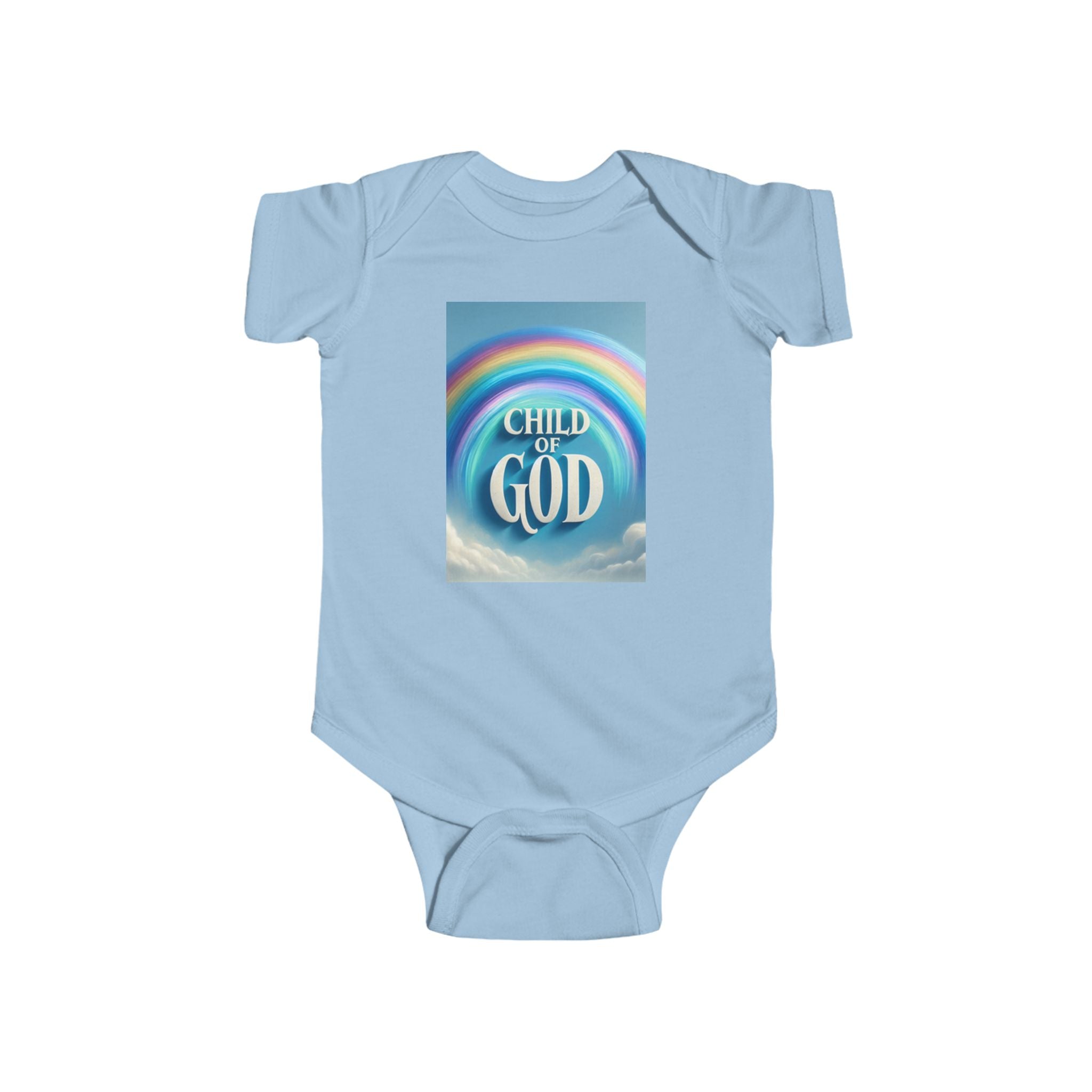 Rainbow Child of God Infant Bodysuit, Cute Baby Outfit, Christian Baby Wear