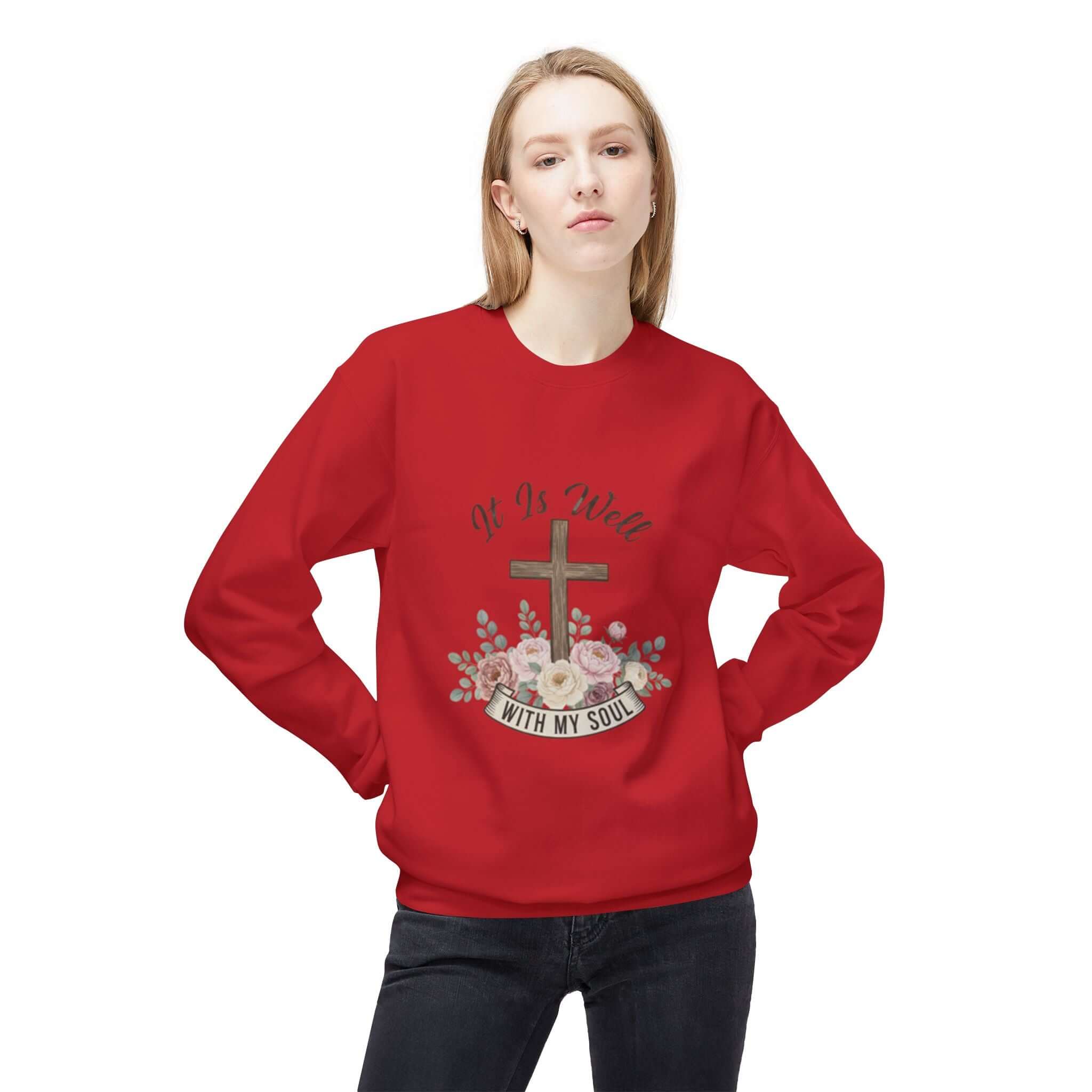 christian sweatshirt Red Easter Christian Crewneck