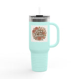 Floral Insulated Travel Mug, 40oz - Love like Jesus Tumbler, Blessed Drinkware