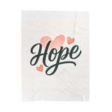 Hope Velveteen Plush Blanket, Heart Design, Soft Blanket Printify