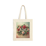 Faith Floral Tote Bag, Christian gift, Cotton tote bag