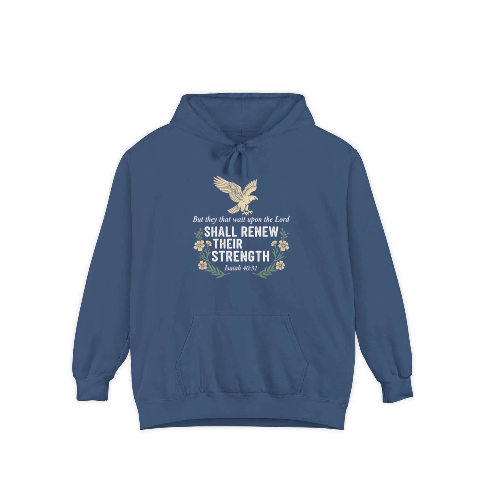 Infant apparel Hoodie gray  Isaiah 40:31 Faith Hoodie
