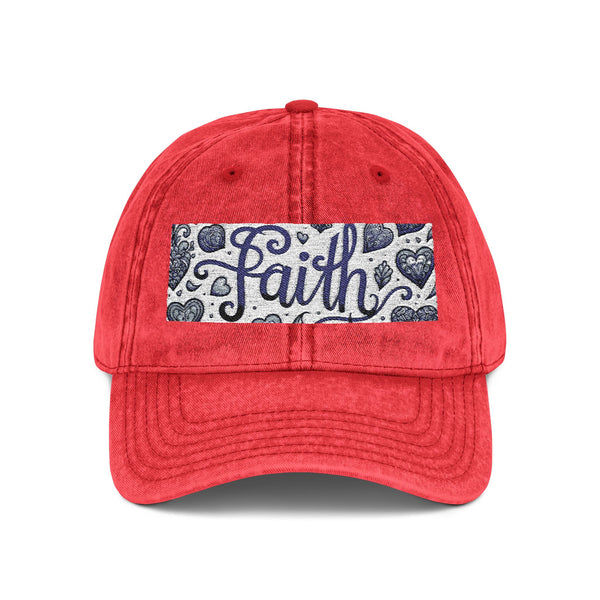 Embroidered Cap - Faith Vintage Design, Faith Apparel, Women's Cap