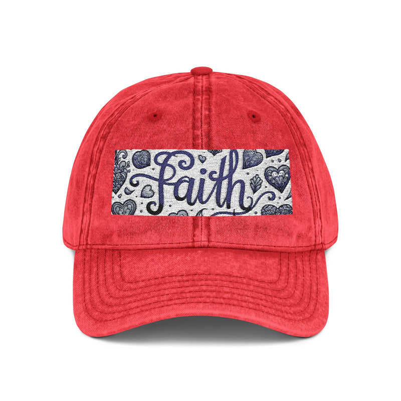Embroidered Cap - Faith Vintage Design, Faith Apparel, Women's Cap