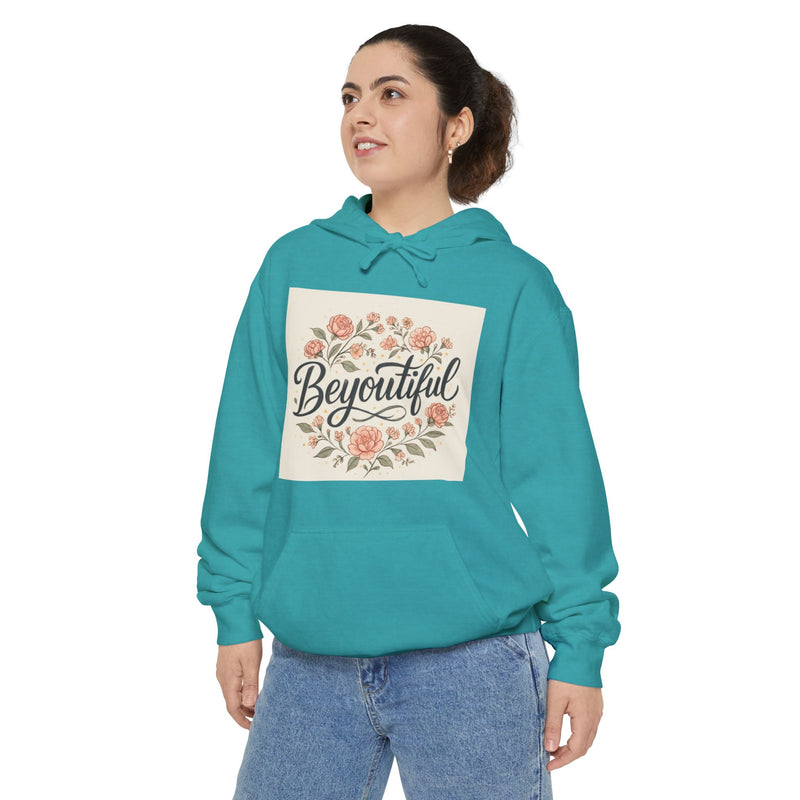 Beyoutiful Floral Hoodie, Comfortable Hoodie, Floral Design
