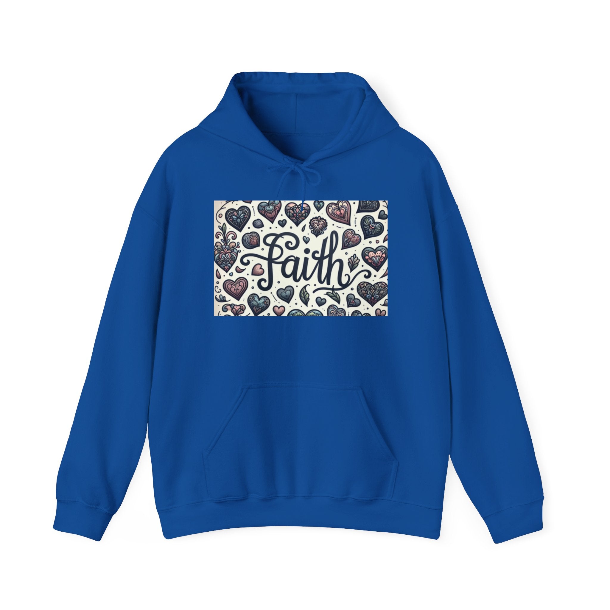 christian sweatshirt Faith Heart Hoodie, Cozy Sweatshirt blue