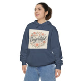 Beyoutiful Floral Hoodie, Comfortable Hoodie, Floral Design Printify