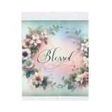 Blessed Plush Blanket, Floral Decor, Velveteen Plush Printify