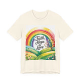 Faith, Hope & Love, Rainbow Graphic Tee, Faith Shirt Printify