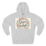 Grace is Enough Floral Hoodie, Cozy Gift for Mom, Faith-Based Clothing Printify