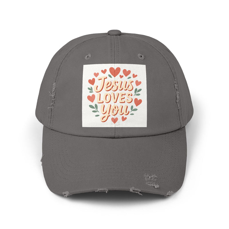 Jesus Loves You Distressed Cap, Vintage Cap, Jesus Apparel