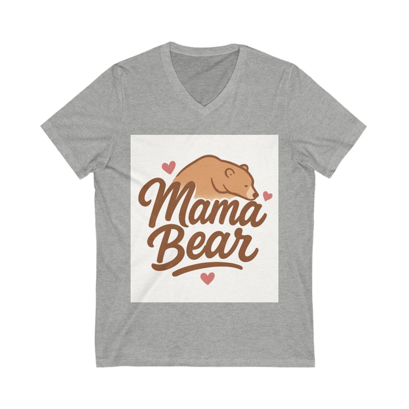 Mama Bear V-Neck Tee, Cute Mom Shirt, Comfortable Tee