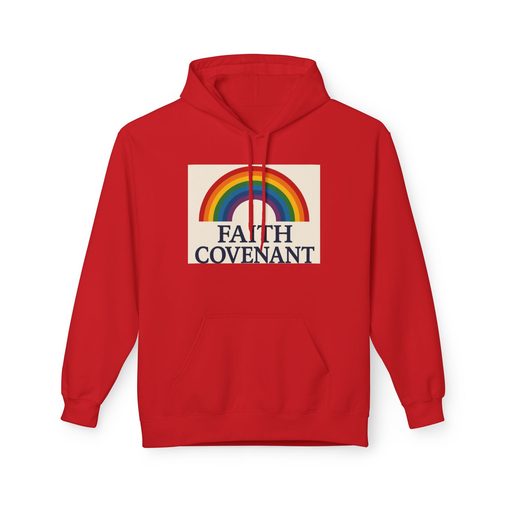 Faith Covenant Hoodie Rainbow Hoodie Christian Clothing red