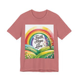 Faith, Hope & Love, Rainbow Graphic Tee, Faith Shirt Printify