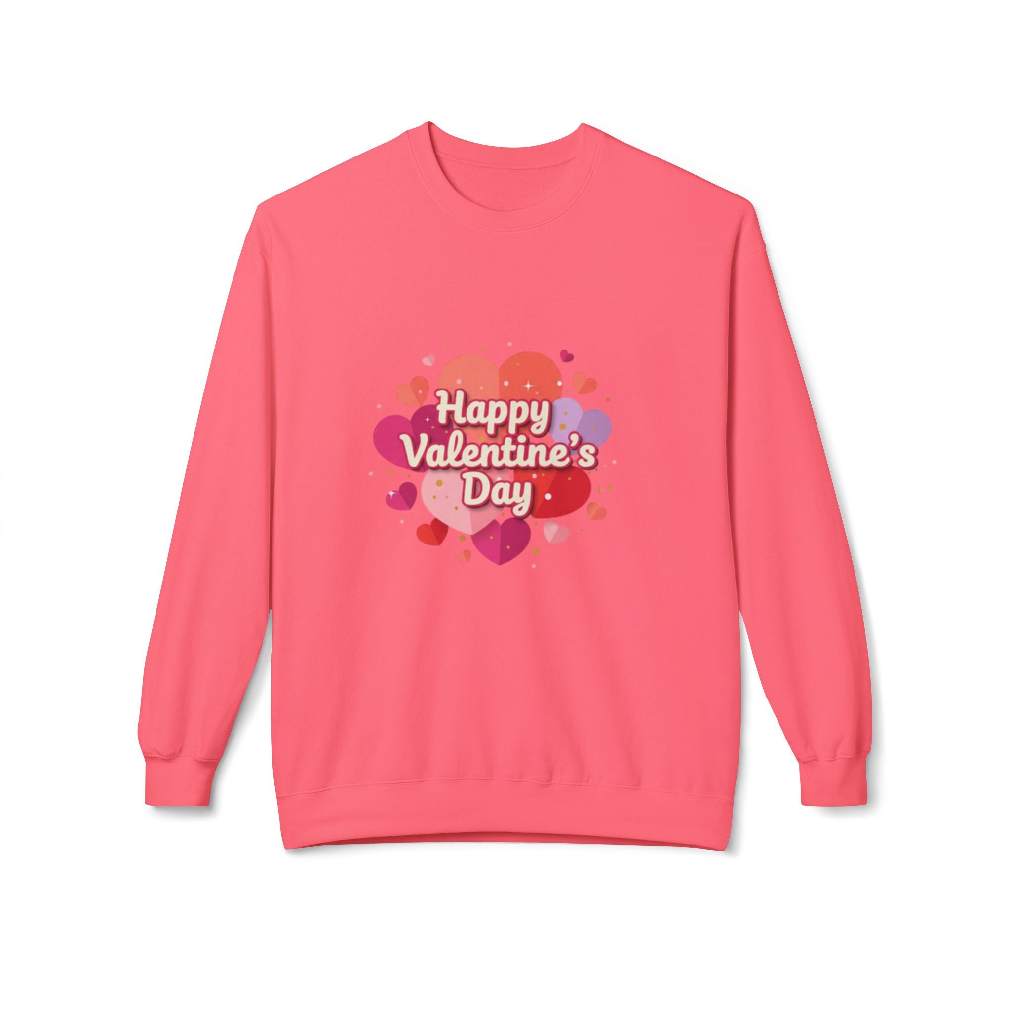 Valentine's Day Heart Crewneck Sweatshirt — "Happy Valentine's Day" Graphic Printify