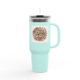 Floral Insulated Travel Mug, 40oz - Love like Jesus Tumbler, Blessed Drinkware Printify