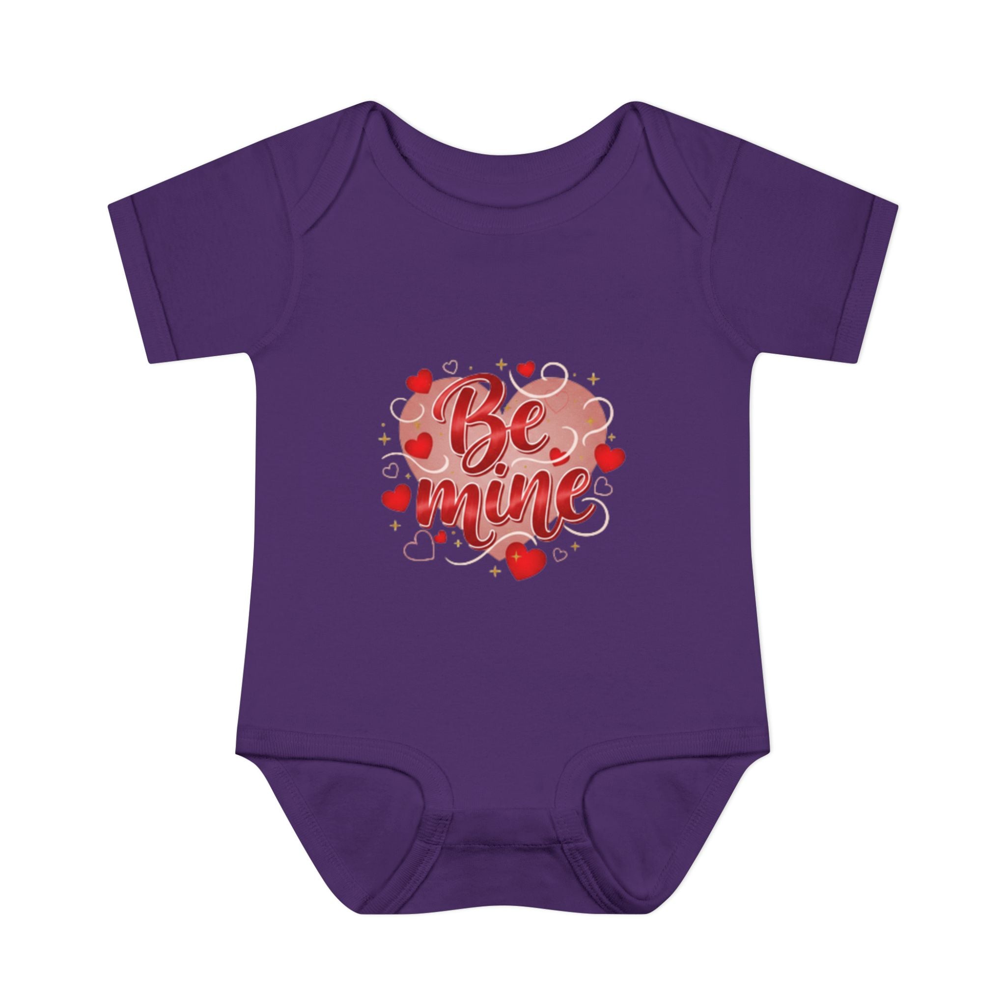 Be Mine Infant Apparel  — Love Baby Bodysuit deep purple