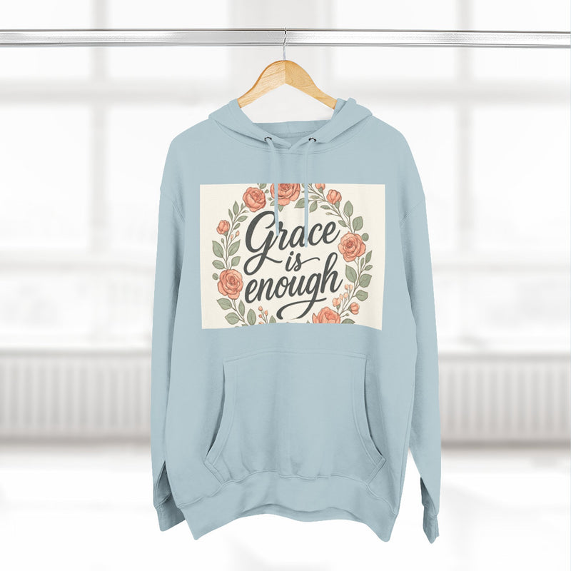 Grace is Enough Floral Hoodie, Cozy Gift for Mom, Faith-Based Clothing