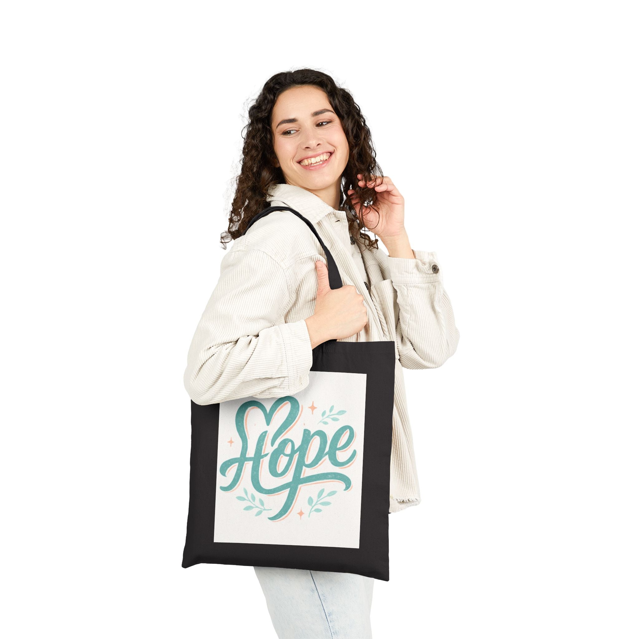 Hope Cotton Canvas Tote Bag, Inspirational Gift, Motivational Tote for Everyday Use