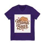 Mama Bear V-Neck Tee, Cute Mom Shirt, Comfortable Tee Printify