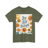 Joy of the Lord Sunflower Tee, Faith Shirt, Faith Based Apparel Printify
