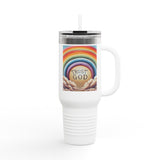 Trust God Rainbow Insulated Travel Mug, Colorful Tumbler