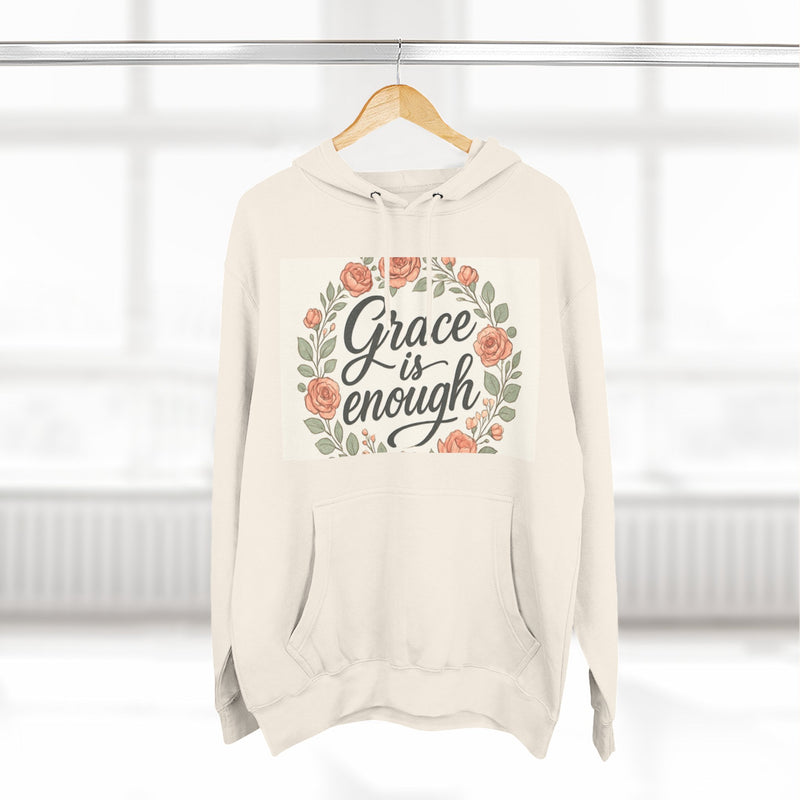 Grace is Enough Floral Hoodie, Cozy Gift for Mom, Faith-Based Clothing