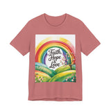 Faith, Hope & Love, Rainbow Graphic Tee, Faith Shirt