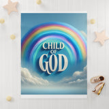 Rainbow Child of God Fleece Blanket, Soft Baby Blanket, Nursery Decor